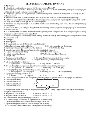 Đề cương ôn tập học kì II vật lý 7
